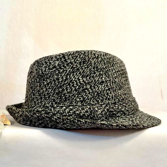 GRAY TWEED FEDORA POLY BLEND SIZE 6-12 MONTHS - Picture 1 of 4